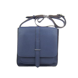 Hermes Deep-Blue Cow Leather Messenger Bags